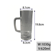 Chope à bière classique avec tasse en verre à motif de grande capacité 620 ml