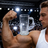Tasse à bière avec poignée à bras musculaire de 590ml, verre de bar créatif
