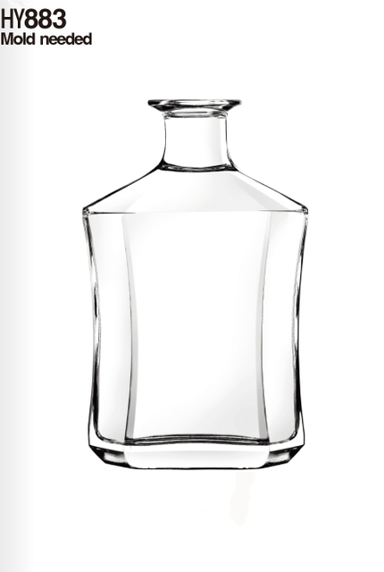 Bouteille d'alcool transparente de 750 ml pour le rhum