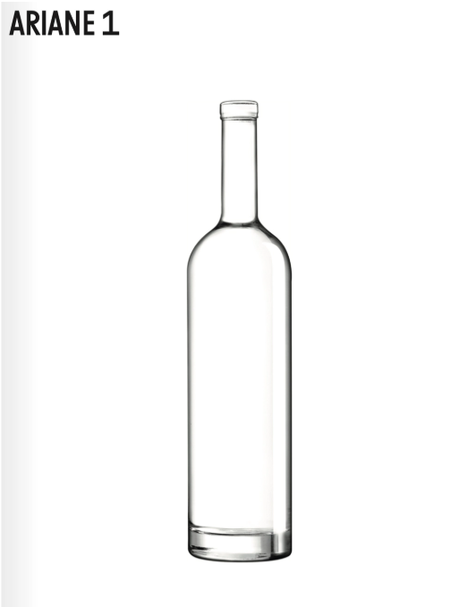 Bouteille de vodka recyclable personnalis&eacute;e avec li&egrave;ge