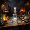 Bouteille en verre transparent en forme de pyramide, avec bouchon spécial, parfum, cosmétiques, produits chimiques, verrerie